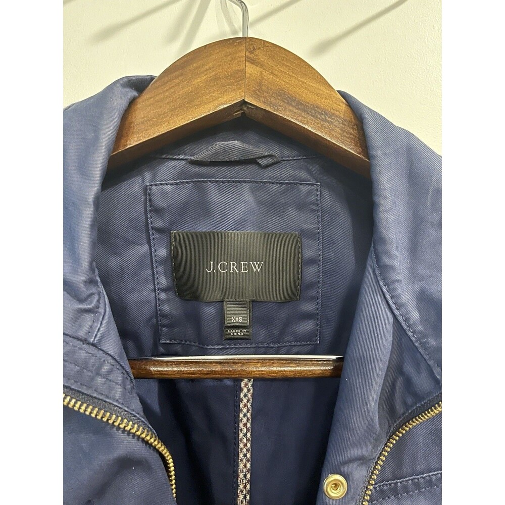 J.CREW Women Blue Utility Jacket Size 2XS Short Full Zip Snap Front Pockets 0051 - Picture 4 of 6